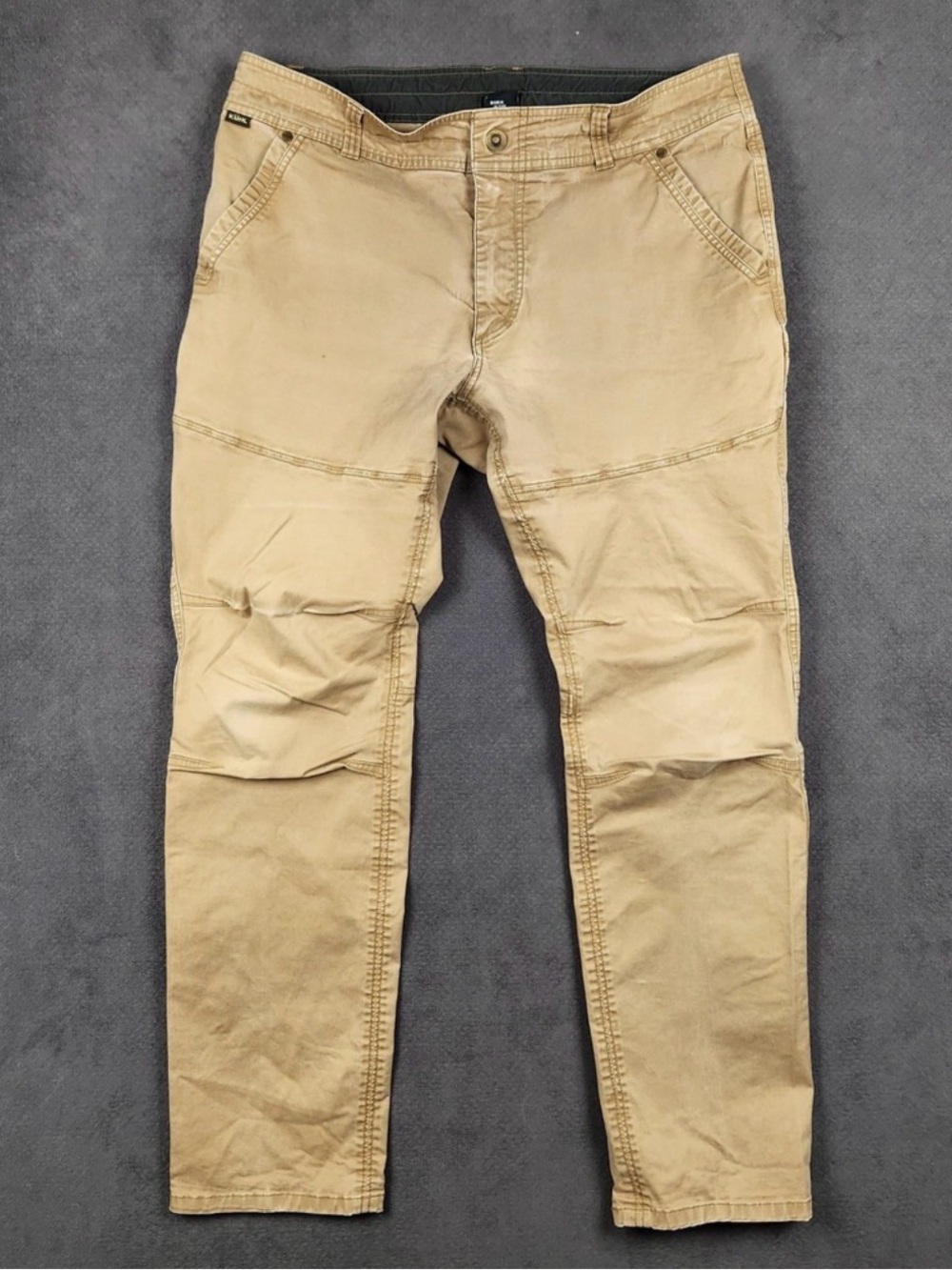 KUHL Free Generatr Pants Mens 36x32 Khaki Tan Cotton Stretch Workwear Outdoor